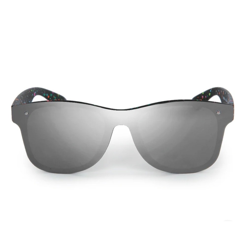 Tipsy Elves Nightcrawler Sport Sunglasses Mirror‎ Lens Black Splatter Frame